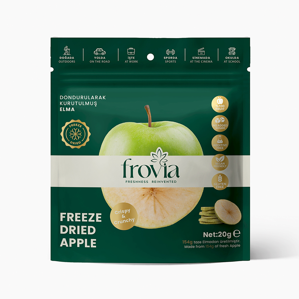 Freeze-Dried(Dondurularak Kurutulmuş) Elma 20 g